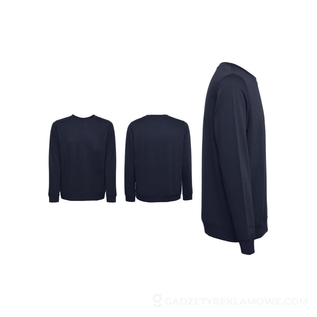 THC COLOMBO. Bluza (unisex) z włoskiego materiału frotte bez zapięcia - Granatowa
