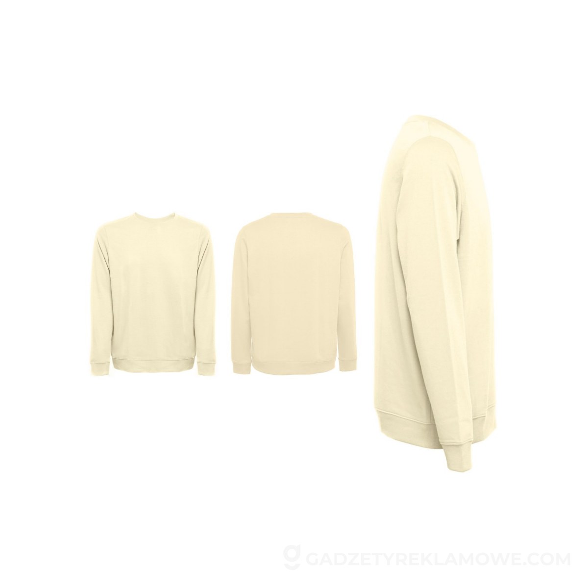 THC COLOMBO. Bluza (unisex) z włoskiego materiału frotte bez zapięcia - Pastelowy żółty