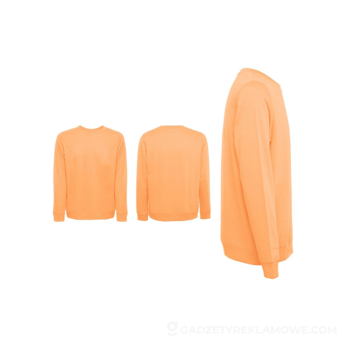 THC COLOMBO. Bluza (unisex) z włoskiego materiału frotte bez zapięcia - Koralowy pomarańczowy