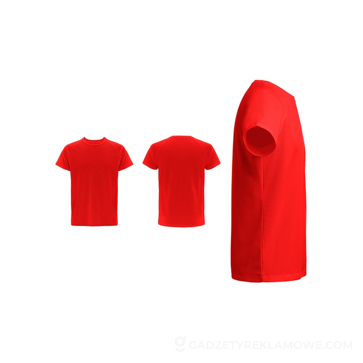 THC MOVE. T-shirt techniczny z krótkim rękawem wykonany z poliestru - Czerwony
