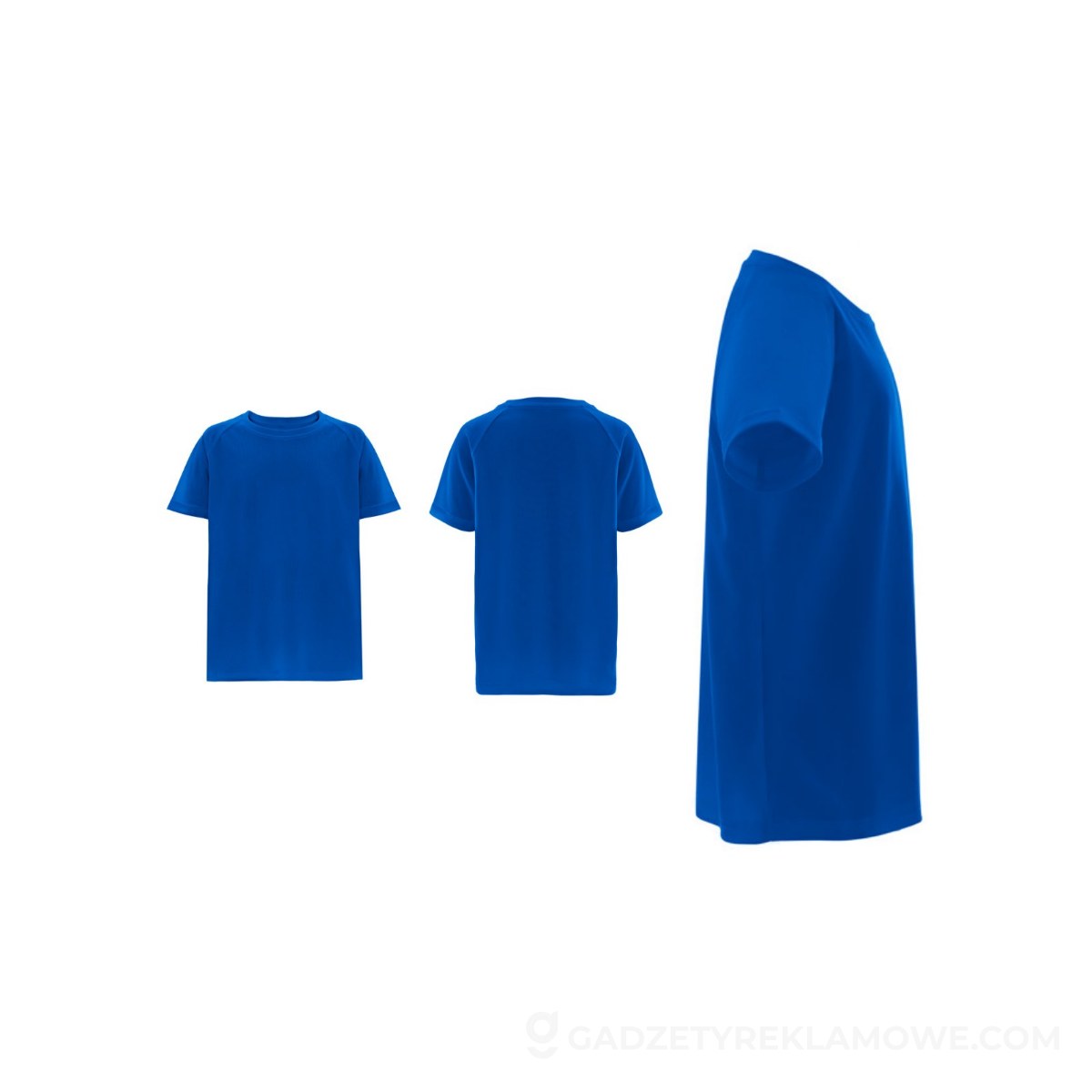 THC MOVE KIDS. T-shirt poliestrowy z krótkim rękawem dla dzieci - Szafirowy