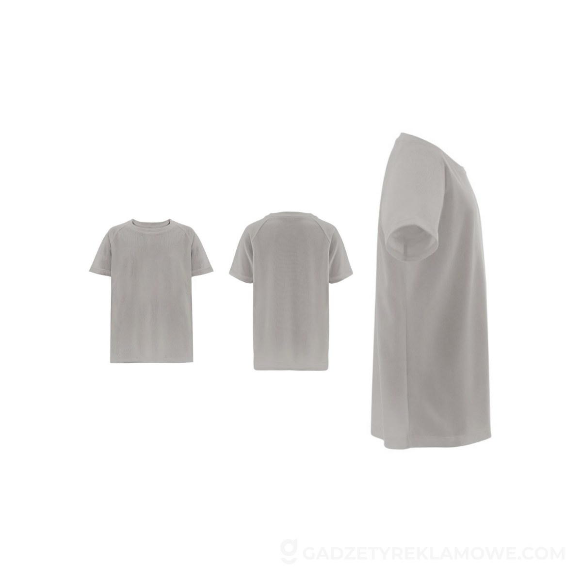 THC MOVE KIDS. T-shirt poliestrowy z krótkim rękawem dla dzieci - Jasno szary