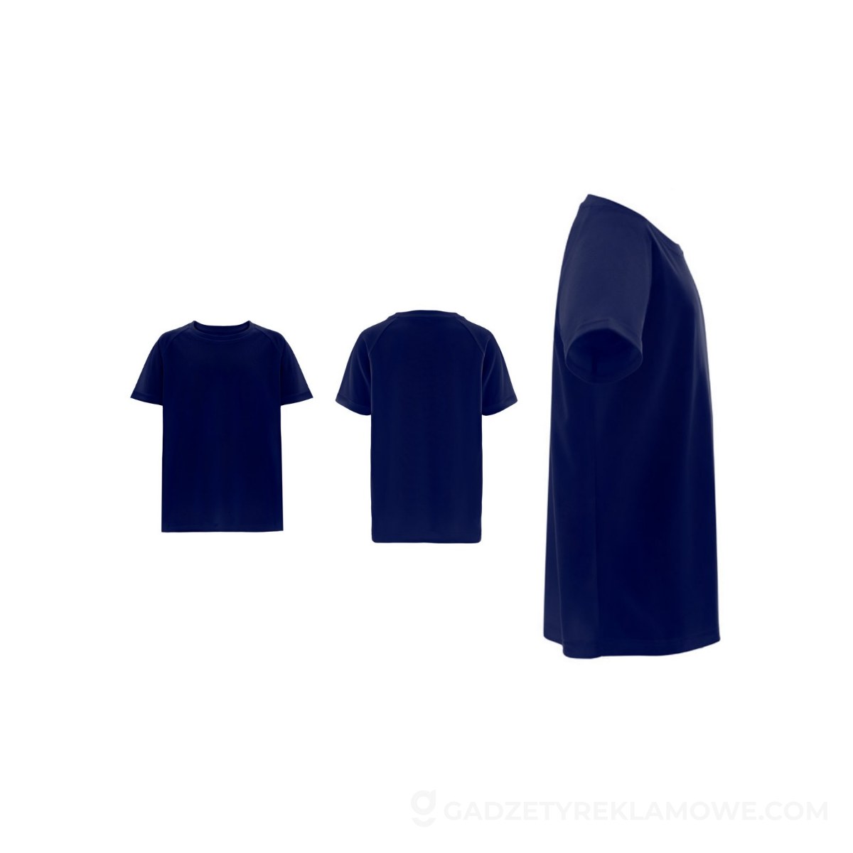 THC MOVE KIDS. T-shirt poliestrowy z krótkim rękawem dla dzieci - granatowy
