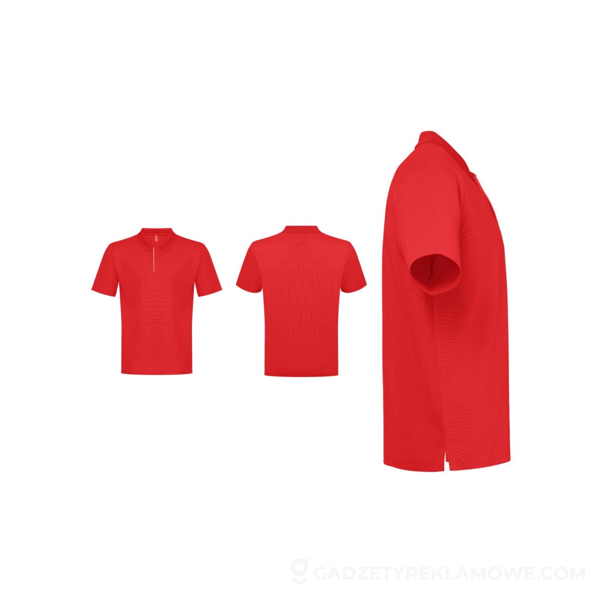 THC DYNAMIC. Męska techniczna koszulka polo - Czerwona