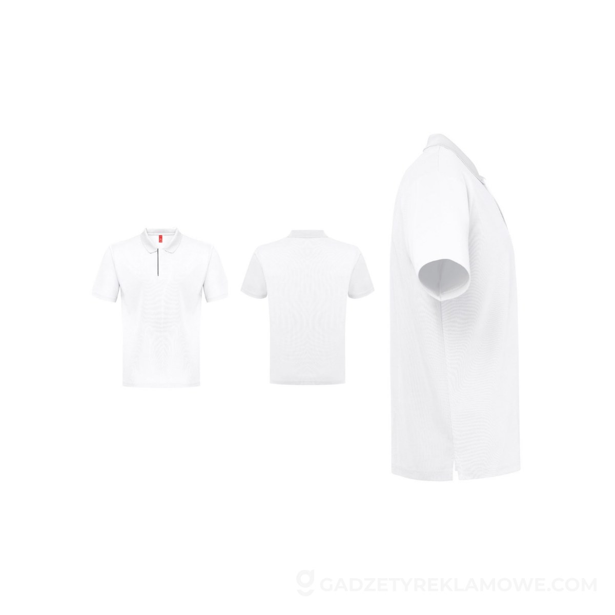 THC DYNAMIC WH. Męska techniczna koszulka polo - Biała