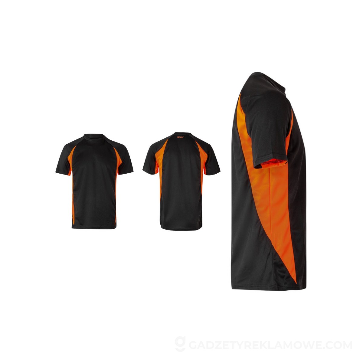 STR-36034-213-S-wariantu-watermark VL SLAYER. Dwukolorowa bluza frotte (260 g/m²) z poliestru (65%) i bawełny (35%) - Czarna/Pomarańczowa