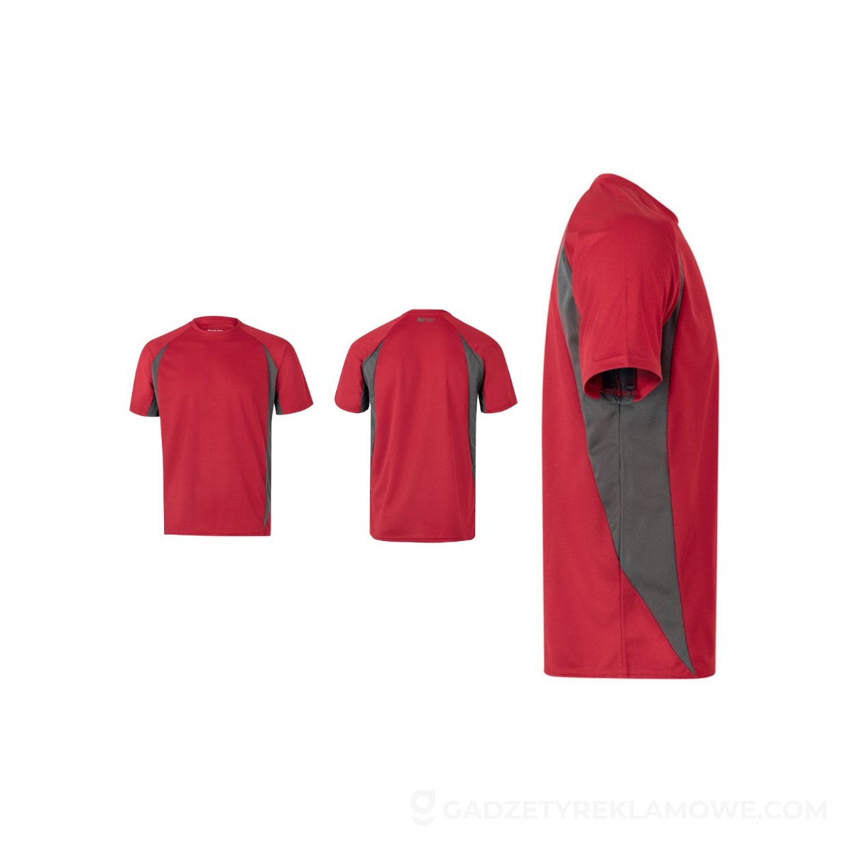 VL SLAYER. Dwukolorowa bluza frotte (260 g/m²) z poliestru (65%) i bawełny (35%) - Czerwona/Szara