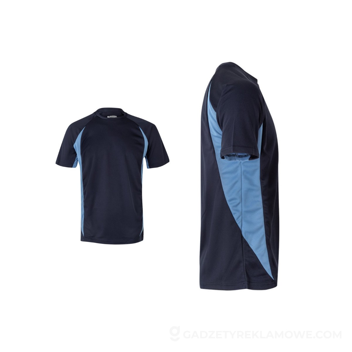 VL SLAYER. Dwukolorowa bluza frotte (260 g/m²) z poliestru (65%) i bawełny (35%) - Granatowa/Błękitna