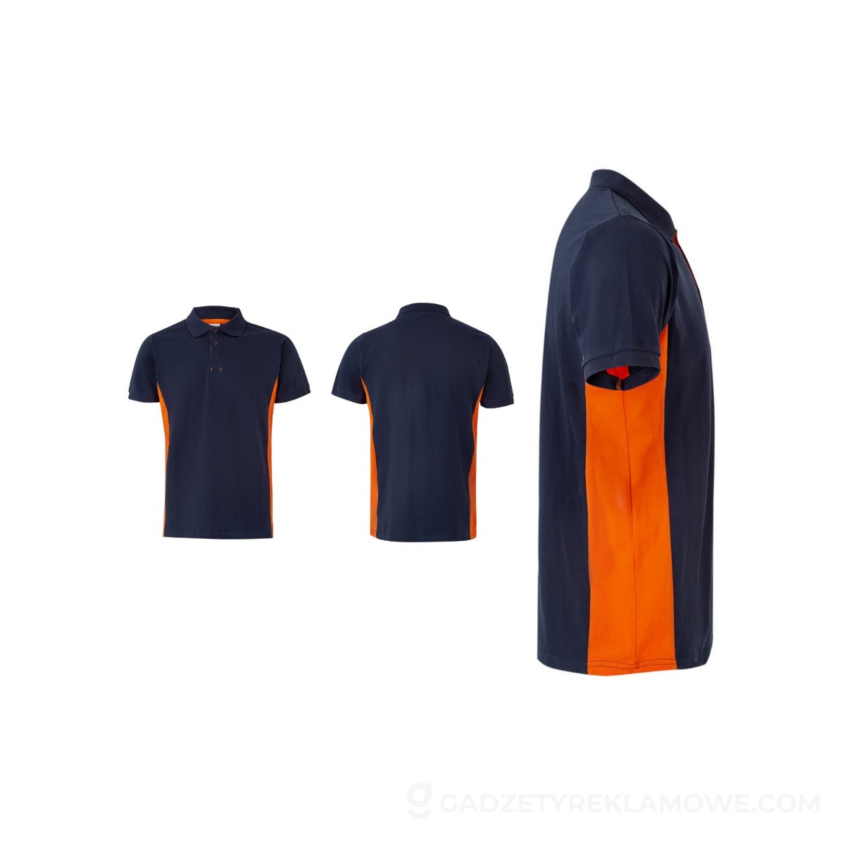 STR-36039-214-3XL-wariantu-watermark VL SUPAY. Kombinezon twillowy (200 g/m²) z bawełny (35%) i poliestru (65%) - Granatowy/Pomarańczowy