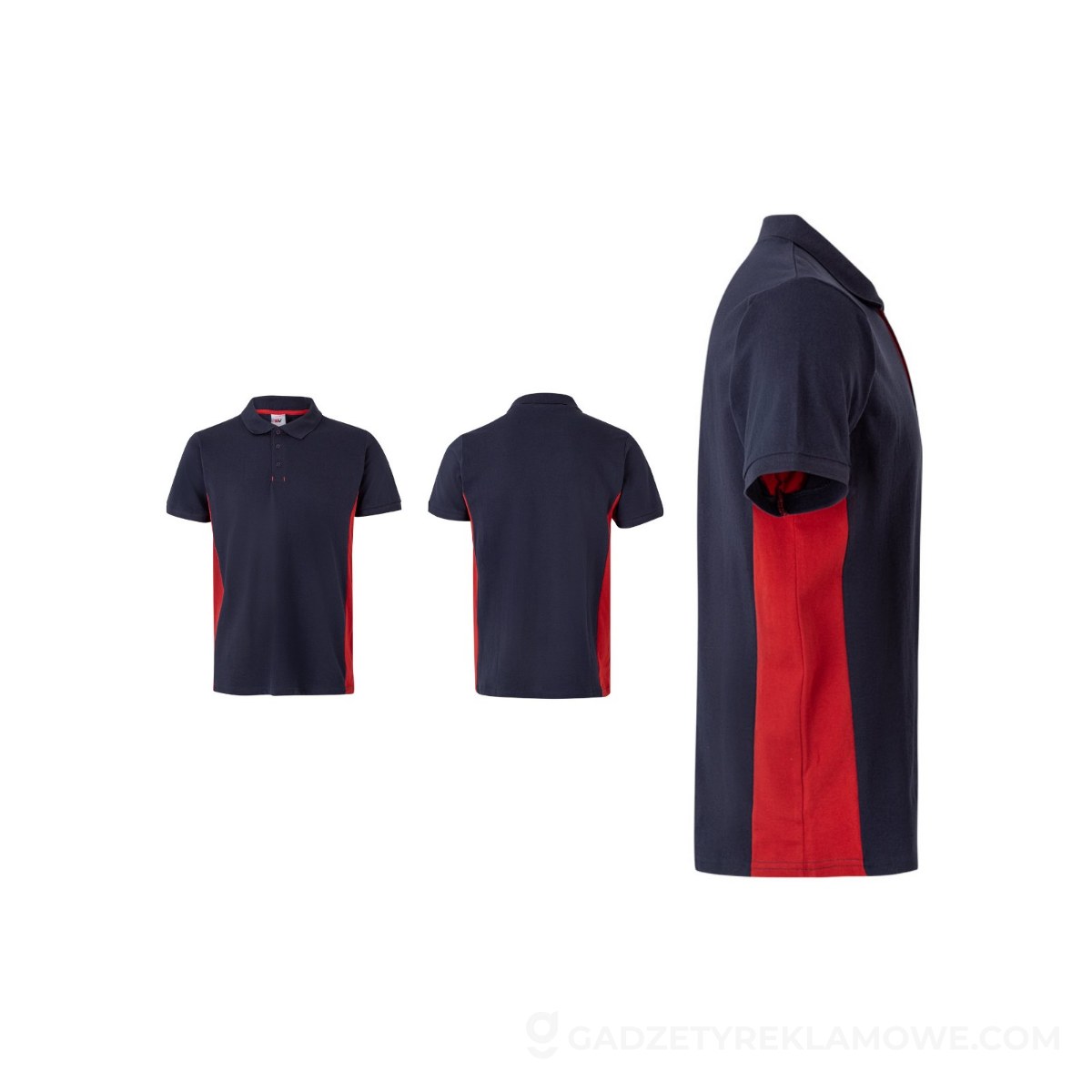 STR-36039-224-XL-wariantu-watermark VL SUPAY. Kombinezon twillowy (200 g/m²) z bawełny (35%) i poliestru (65%) - Granatowy/Czerwony