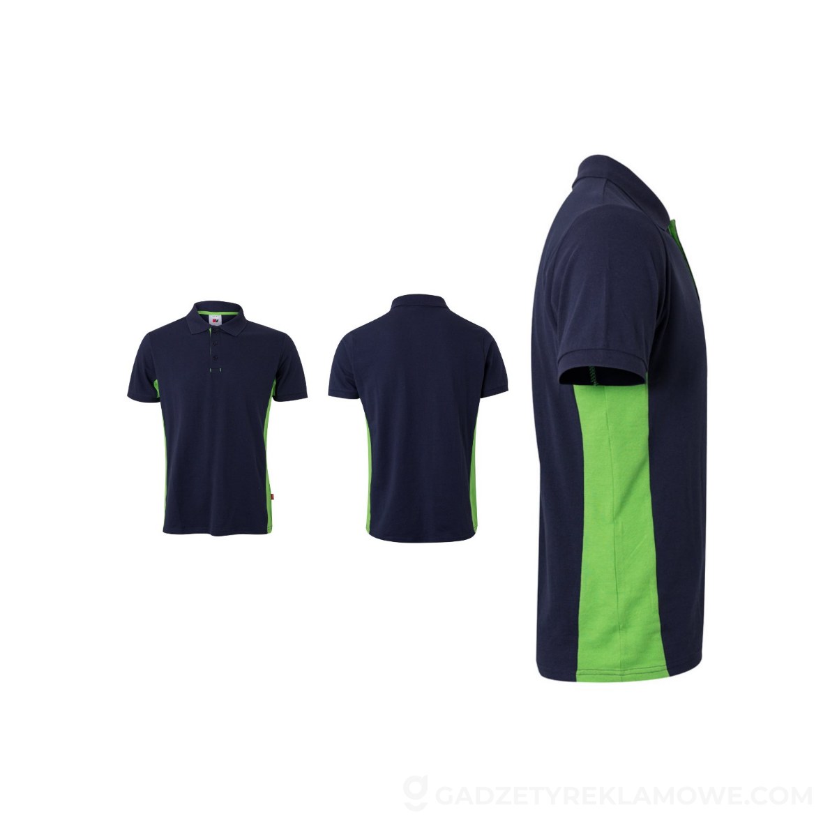 STR-36039-234-XL-wariantu-watermark VL SUPAY. Kombinezon twillowy (200 g/m²) z bawełny (35%) i poliestru (65%) - granatowy/zielony