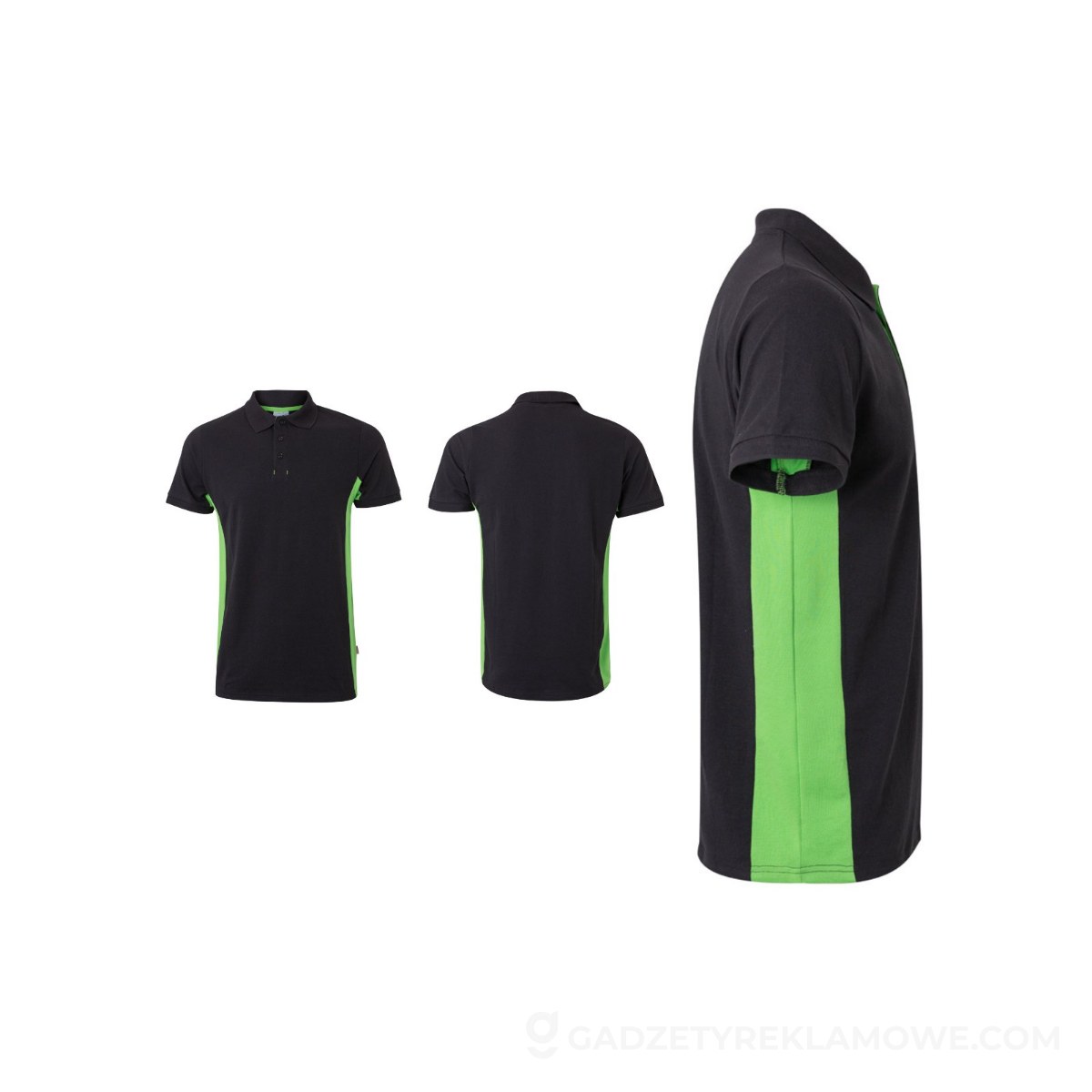 STR-36039-243-2XL-wariantu-watermark VL SUPAY. Kombinezon twillowy (200 g/m²) z bawełny (35%) i poliestru (65%) - Czarny/Zielony