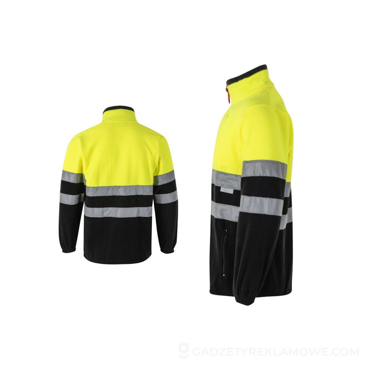 VL EROS. Dwukolorowa kurtka polarowa (280 g/m²), poliester (100%) - Czarna/Żółta