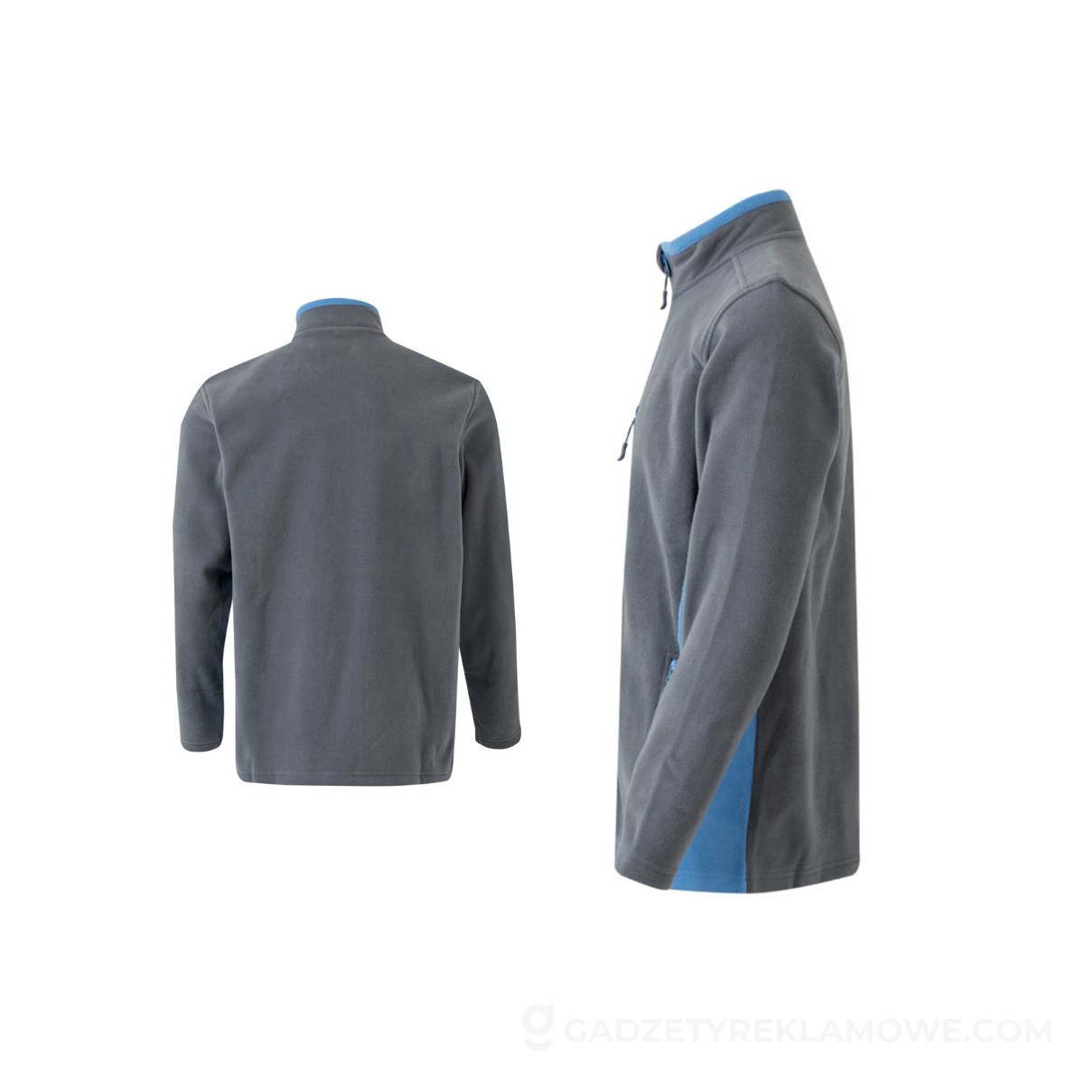 STR-36079-227-XL-wariantu-watermark VL GERAS. Dwukolorowa kurtka polarowa (220 g/m²) z poliestru (100%) - Szara/Błękitna