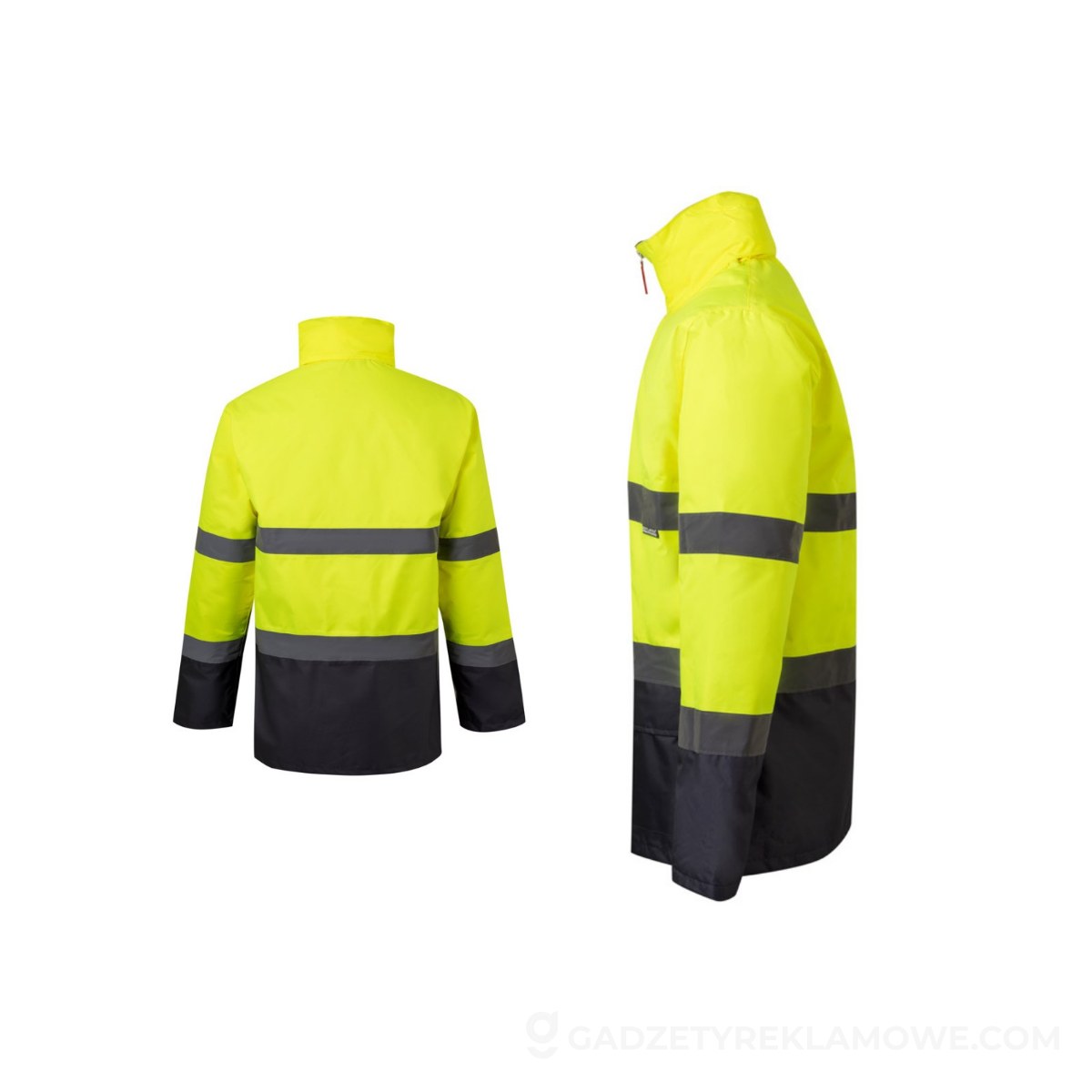 VL THEMIS. Dwukolorowa kurtka (190 g/m²) z poliestru (100%) z powłoką PU - Szara/Żółta