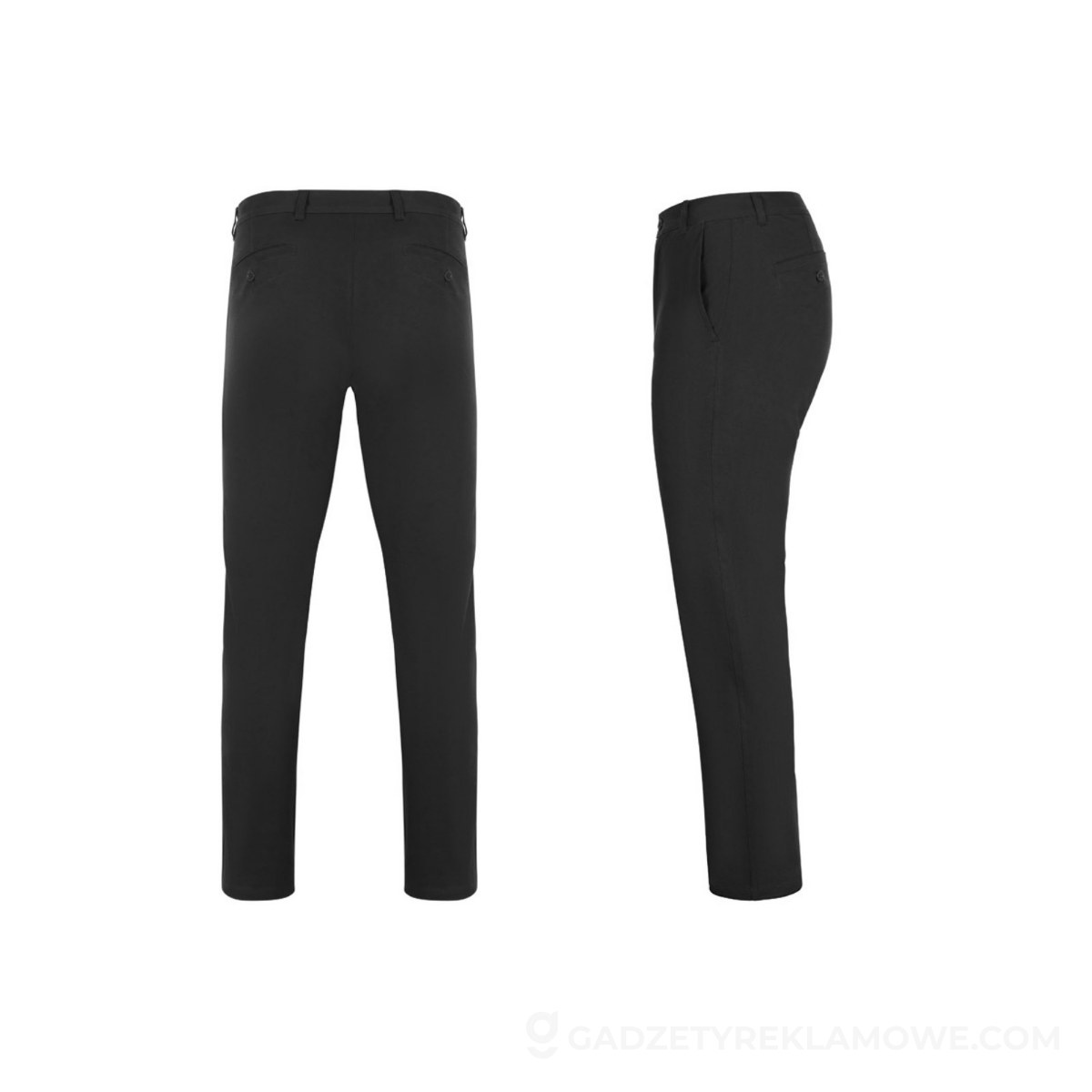 VL VISHNU. Elastyczne spodnie chino unisex (260 g/m²) z bawełny (98%) i elastanu (2%) - Czarny