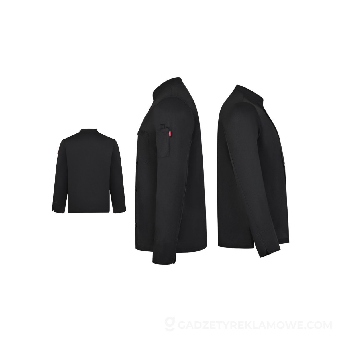 VL BACO. Koszula kucharza z długim rękawem (190 g/m2) - Czarna