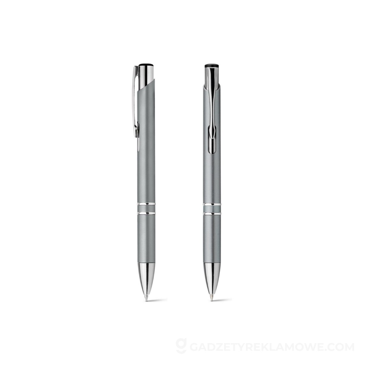 STR-81182-123-wariantu-watermark BETA PLASTIC. Długopis wykonany z ABS z metalowym klipem - Jasno szary