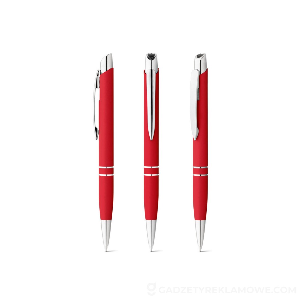 STR-81189-105-wariantu-watermark MARIETA SOFT. Aluminiowy długopis z klipsem - czerwony