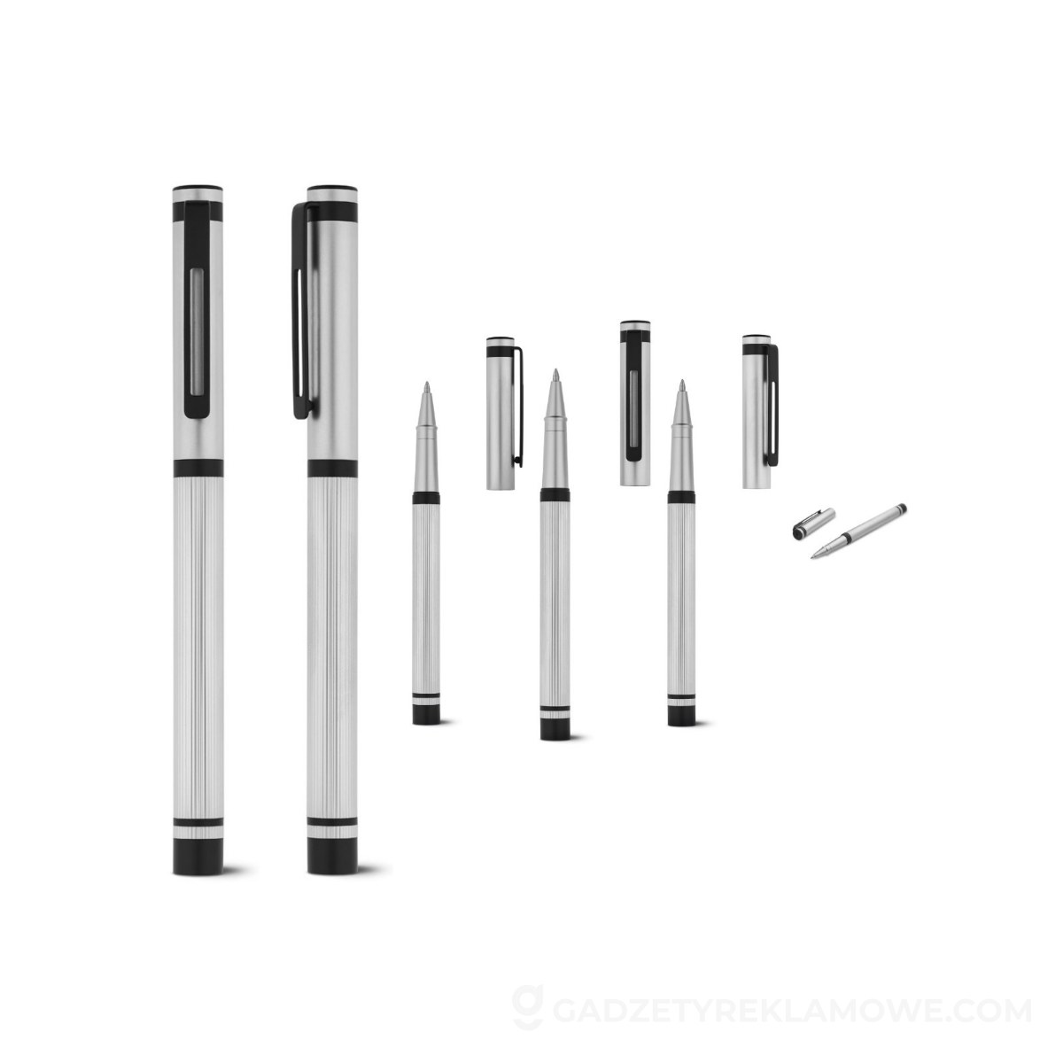 STR-81208-127-wariantu-watermark STAIN. Metalowa rolka i klips ze stali nierdzewnej - Satynowy srebrny