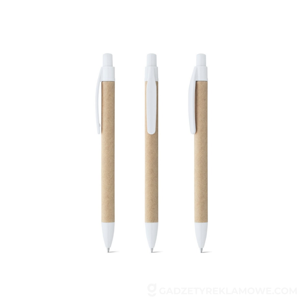 STR-91628-106-wariantu-watermark Długopis Remi z papieru kraft z klipsem - Biały