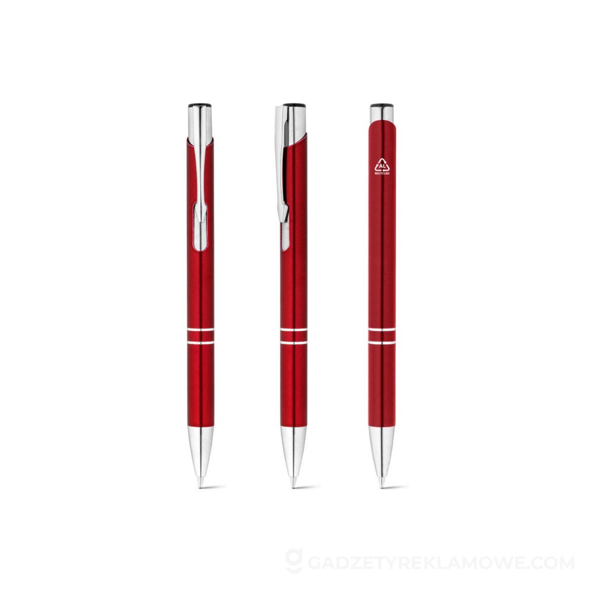 STR-91777-105-wariantu-watermark RE-BETA. Długopis z aluminium pochodzącego z recyklingu (100% rAL) - Czerwony