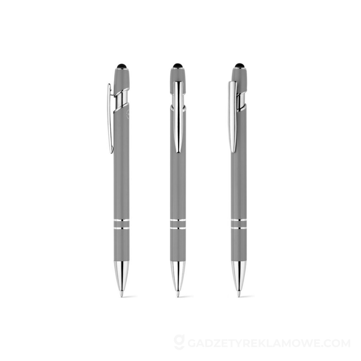 STR-91799-113-wariantu-watermark NEIL. Pióro kulkowe z korpusem z aluminium pochodzącego z recyklingu (100% rAL) i końcówką dotykową - Szare