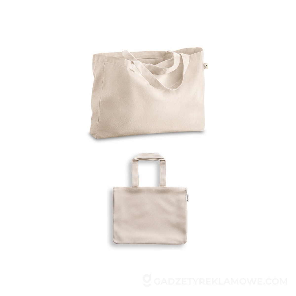 STR-92330-150-wariantu-watermark PARMA. Torba z bawełny (50%), bawełny z recyklingu (30%) i poliester (20% rPET) (280 g/ m²) - Jasna naturalna
