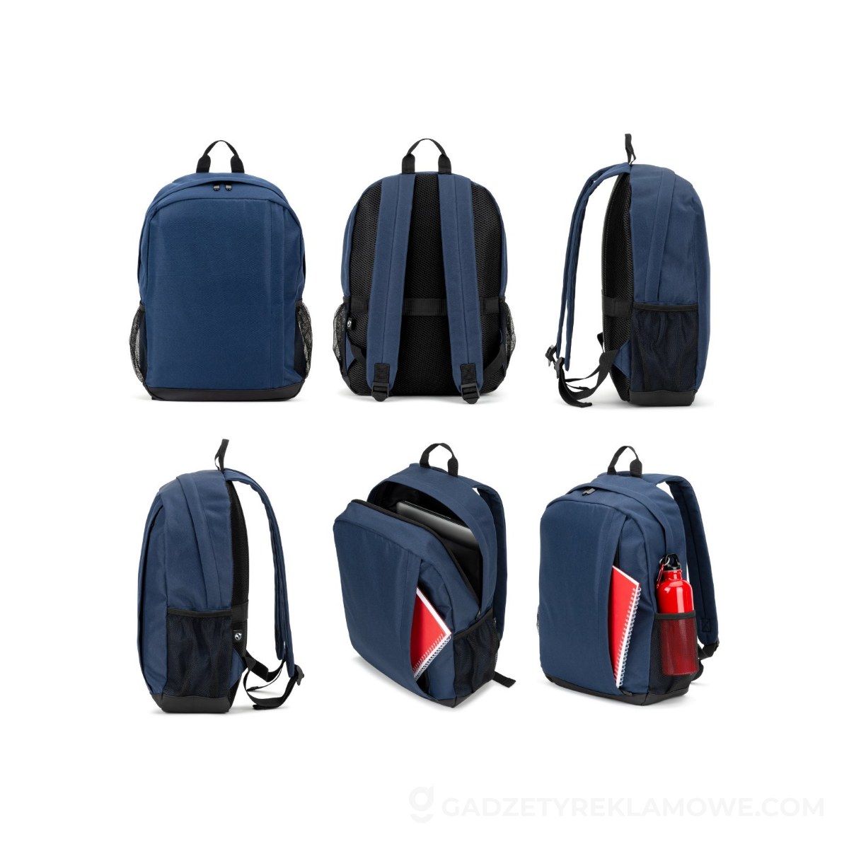 LIVERPOOL. Plecak na laptopa 15" z poliestru 600D z recyklingu - granatowy