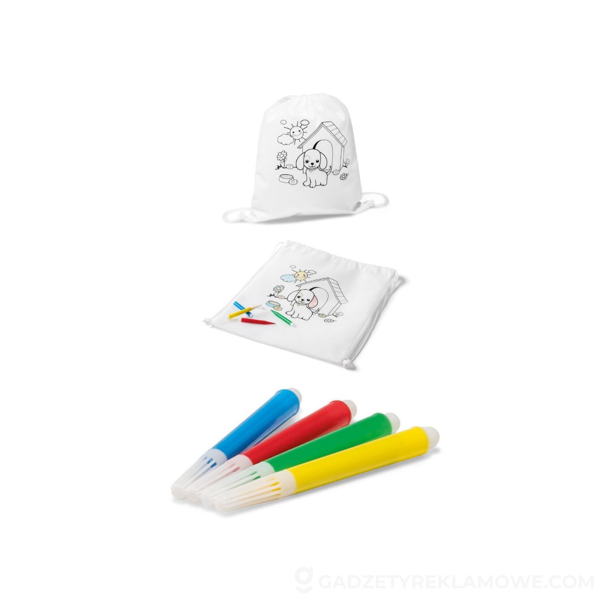 STR-92619-106-wariantu-watermark DRAWS. Plecak z non-woven do kolorowania (80 g/m²) - Biały