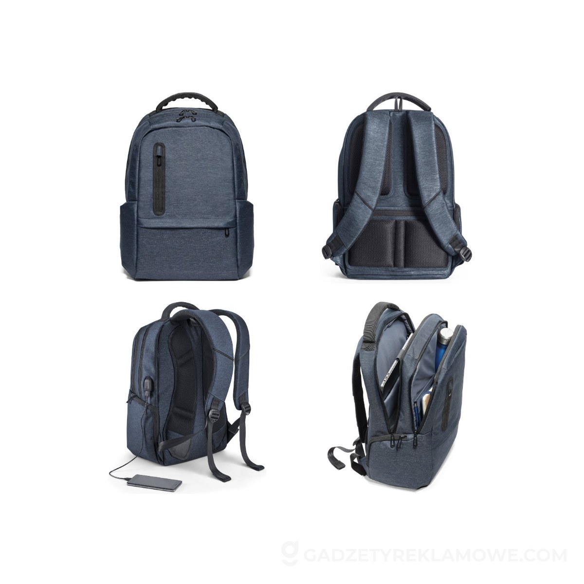 BOSTON. Plecak na laptopa 17" z wodoodpornego nylonu 2Tone - Granatowy
