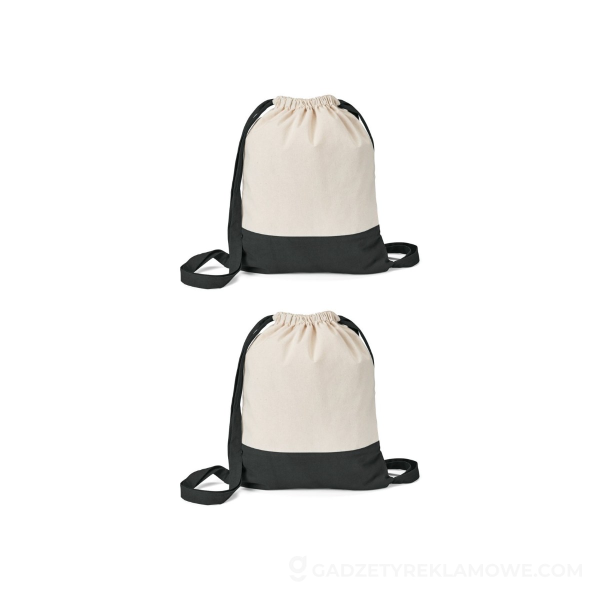 ROMFORD. Worek ze sznurkiem, 100% bawełna (180 g/m²) - Czarny