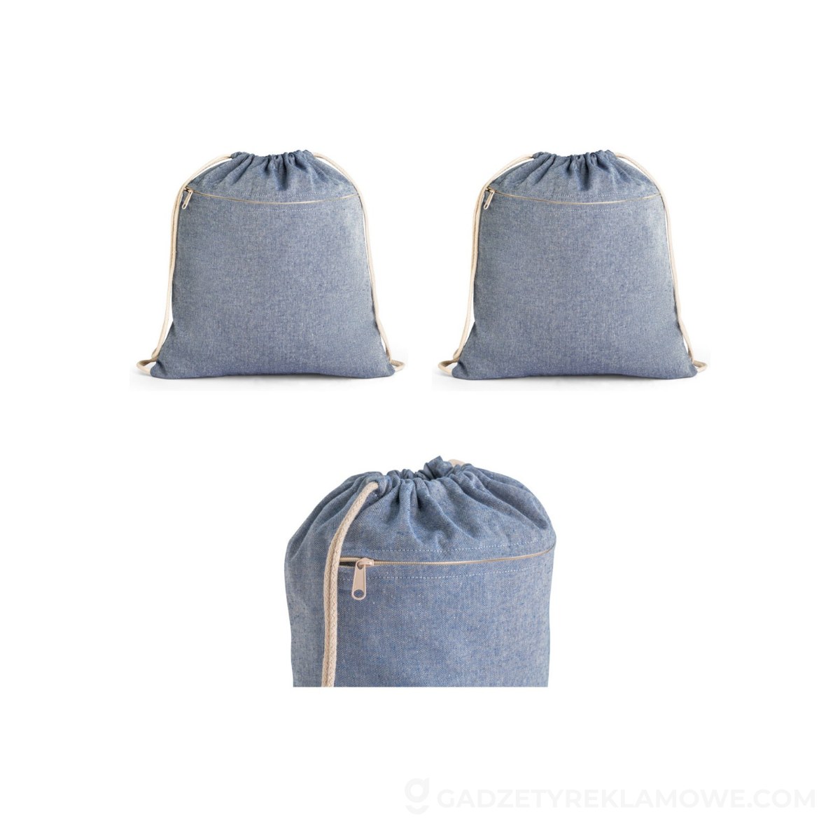CHANCERY. Torba z recyklingowanej bawełny (70%), poliestru (30% rPET) (140 g/m²) - Granatowa