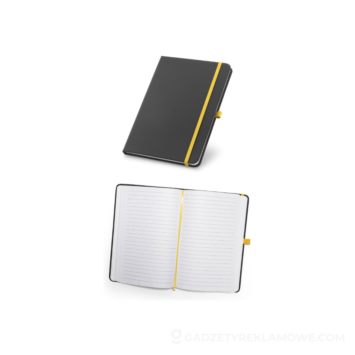 CORBIN. Notatnik A5 PU z kartkami w linie - Żółty