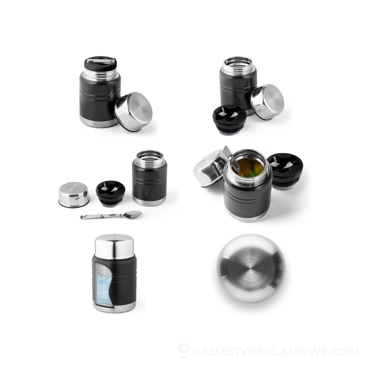 STR-94245-103-wariantu-watermark GIMLET. Termos spożywczy ze stali nierdzewnej 550 mL - Czarny