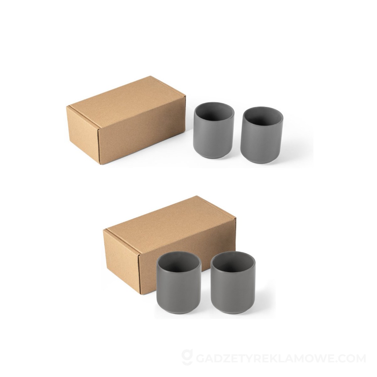 OWENS. Zestaw ceramicznych kubków 280 ml - Ciemne szare