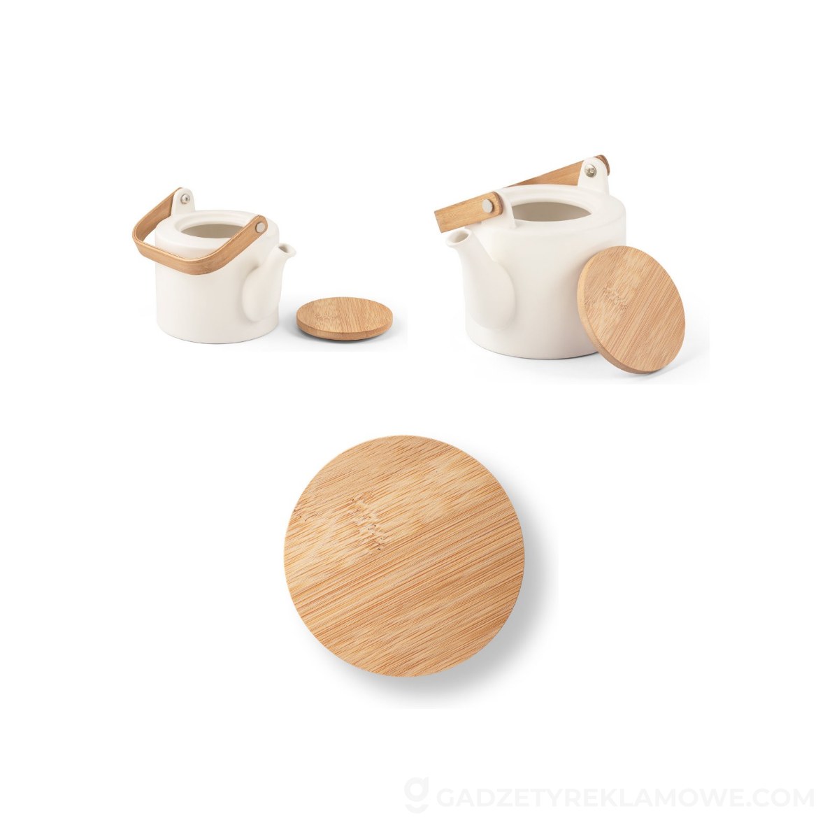 STR-94255-116-wariantu-watermark GLOGG. Ceramiczny czajnik do herbaty 700 mL - Pastelowy biały