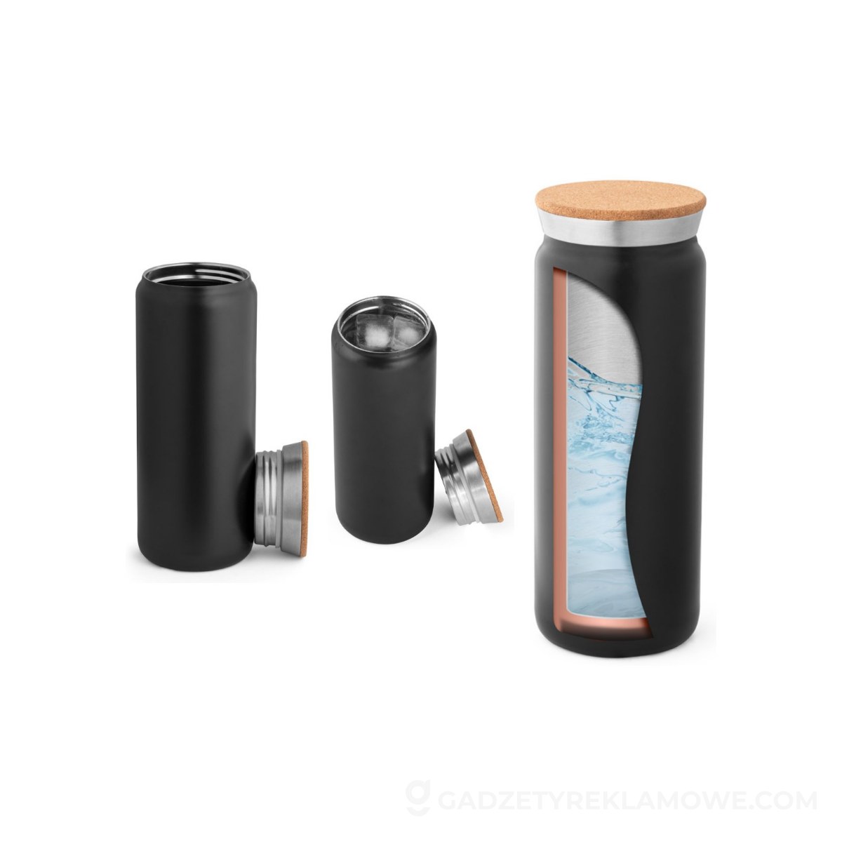 LAVINE 600. Termos ze stali nierdzewnej o pojemności 600 ml - Czarny