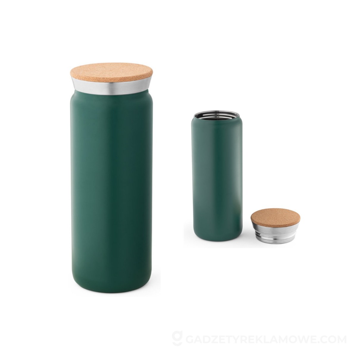 STR-94262-129-wariantu-watermark LAVINE 600. Termos ze stali nierdzewnej o pojemności 600 ml - Ciemnozielony