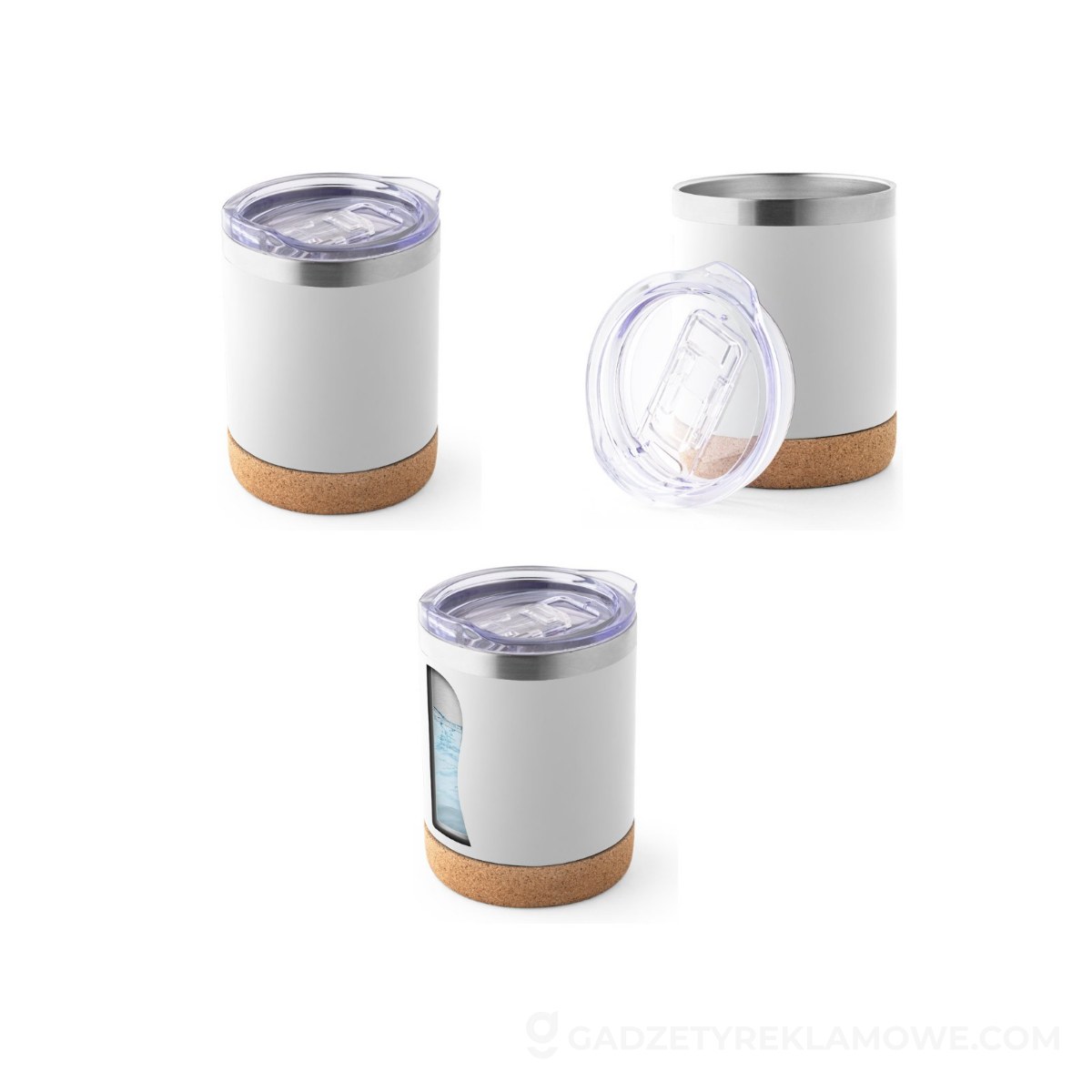 Kubek podróżny ze stali nierdzewnej Solberg Tumbler 400 ml - Biały