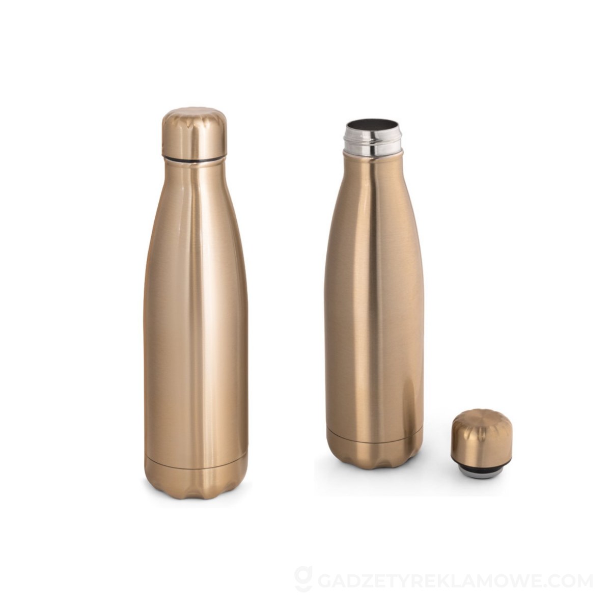 SHOW METALLIC. Butelka ze stali nierdzewnej z matowym metalicznym wykończeniem 510 ml - Satynowa złota