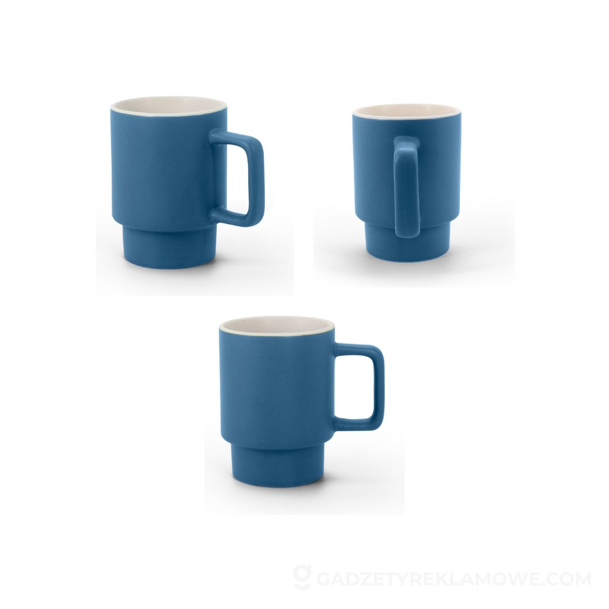 KUERTEN. Ceramiczny kubek z matowym wykończeniem, 330 ml - Granatowy