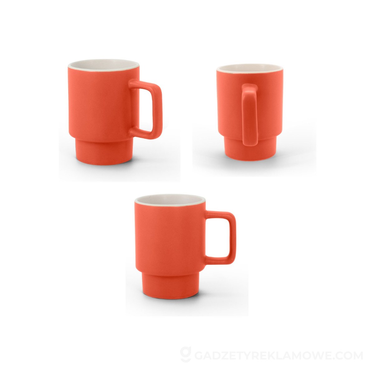 KUERTEN. Ceramiczny kubek z matowym wykończeniem, 330 ml - Czerwony