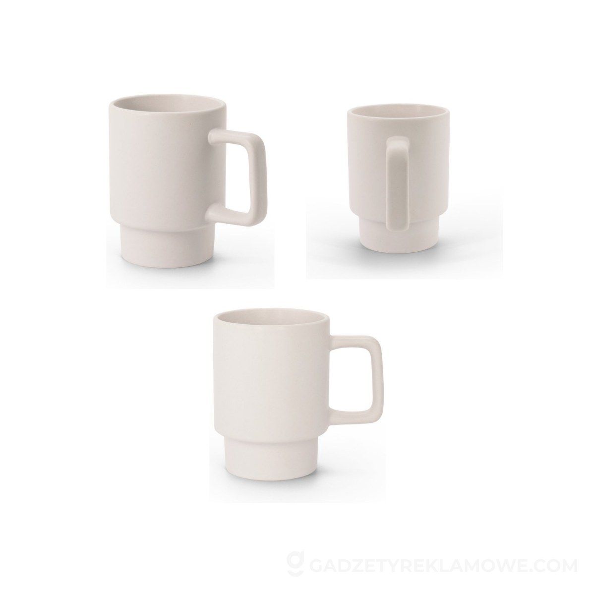 KUERTEN. Ceramiczny kubek z matowym wykończeniem, 330 ml - Pastelowy biały