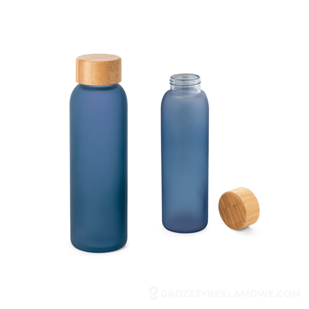 LILLARD GLASS. Butelka z matowego szkła o pojemności 520 ml - Szafirowa