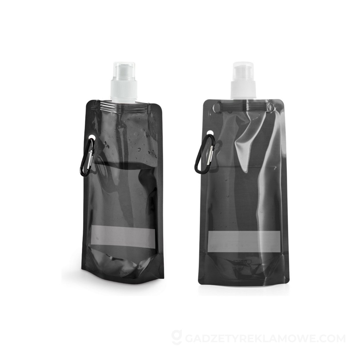 Zdrowie w prezencie! Butelki czy bidony reklamowe? 12 KWILL. Składana butelka PE 460 ml - Czarna
