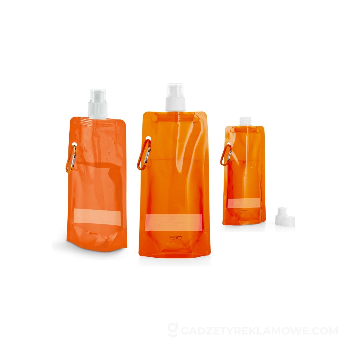 KWILL. Składana butelka PE 460 ml - Pomarańczowa