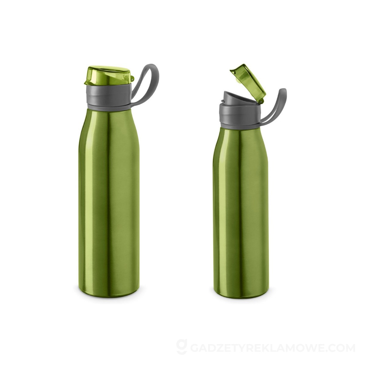 KORVER. Butelka sportowa z aluminium 650 ml - Jasno zielona