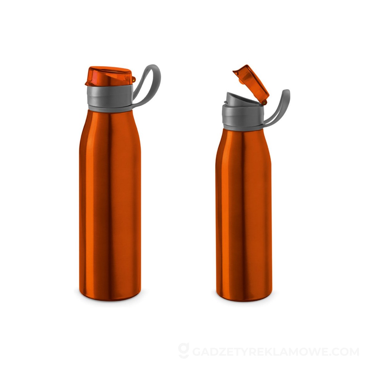 KORVER. Butelka sportowa z aluminium 650 ml - Pomarańczowa
