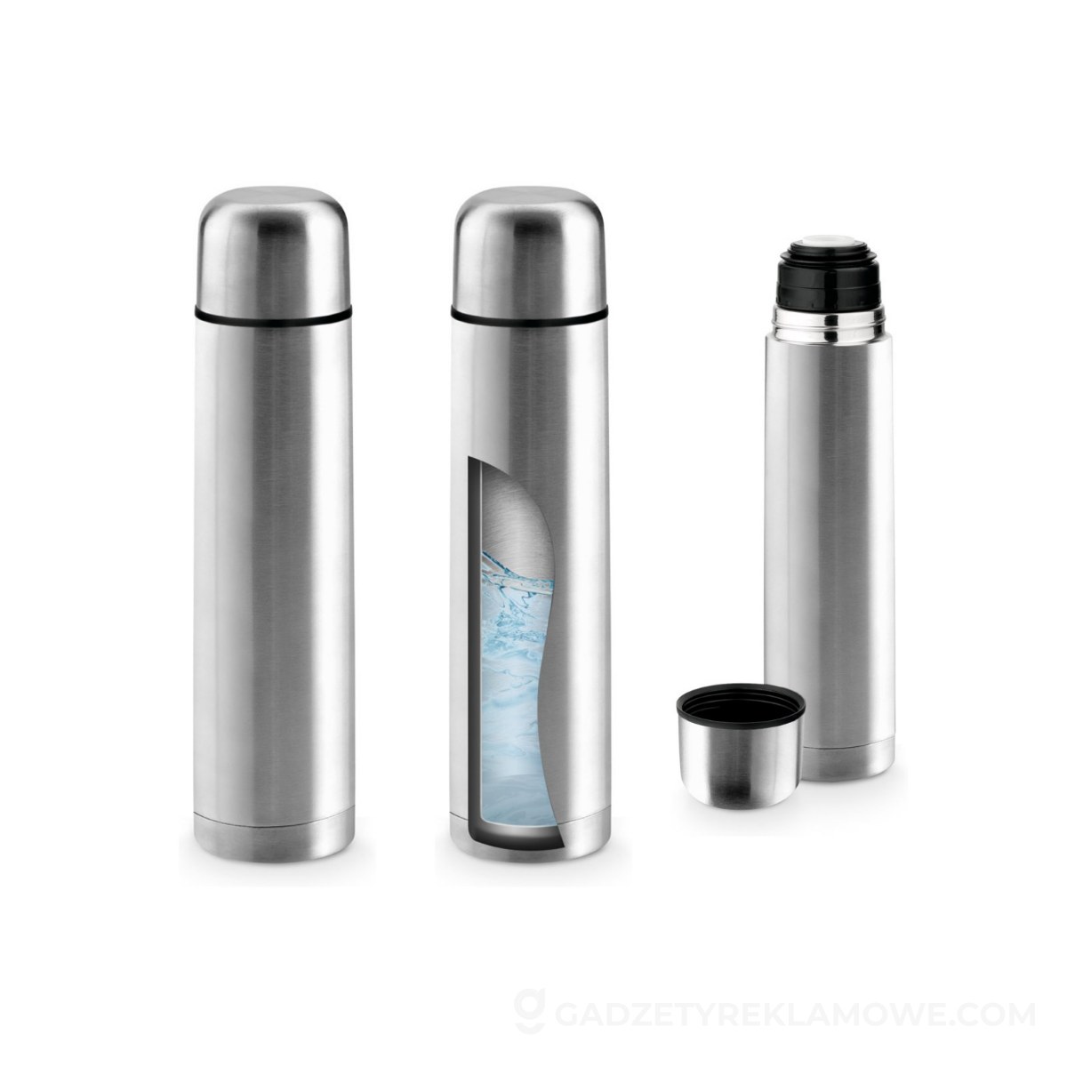 LITER. Termos ze stali nierdzewnej 1000 ml - Srebrny